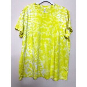 Lululemon All Yours T-Shirt Womens 12 Neon Green Tie Dye Pima Cotton Tee